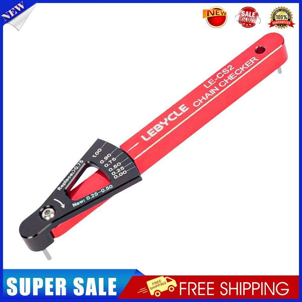 Lebycle MTB Road Bike Chain Wear Indicator Tool Bicycle Chain Gauge (Red)