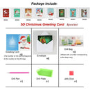 Handmade Xmas Postcards DIY Diamond Painting Merry  Christmas 5D Greeting Cards