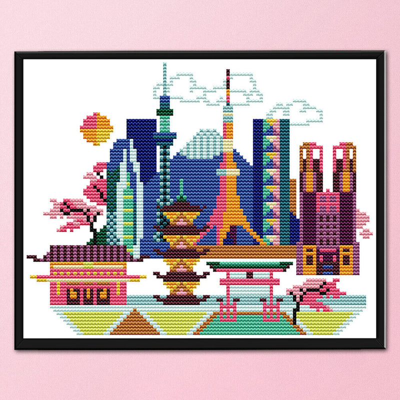 Part Embroidery Tokyo Counted Cross Stitch 14CT 2 Strand Cotton Crafts