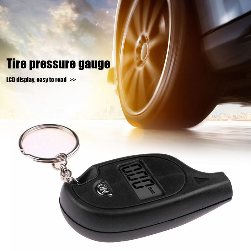 Mini LCD Digital Tire Pressure Gauge Keychain Car Tyre Air Pressure Gauge Newly