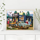 DIY Paint By Number Kit Houses Cars by The Lake No Frame for Home Decor