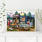 DIY Paint By Number Kit Houses Cars by The Lake No Frame for Home Decor