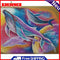 Oil Paint By Numbers Picture DIY Painting Colorful Whale Acrylic Paint Decor