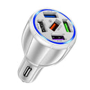5USB QC3.0 Car Charger 3.1A Multi Ports Phone Fast Quick Charging (White) Newly