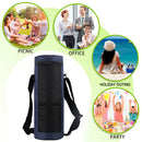 Portable Lunch Insulation Bag Food Cooler Water Bottle Bags (Dark Blue) Newly