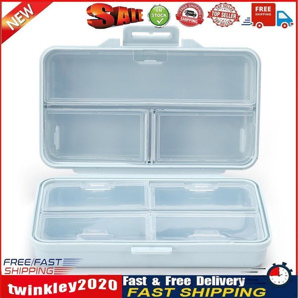 Plastic Nail Art Storage Box Dustproof Desktop Organizer (Light Blue) Newly