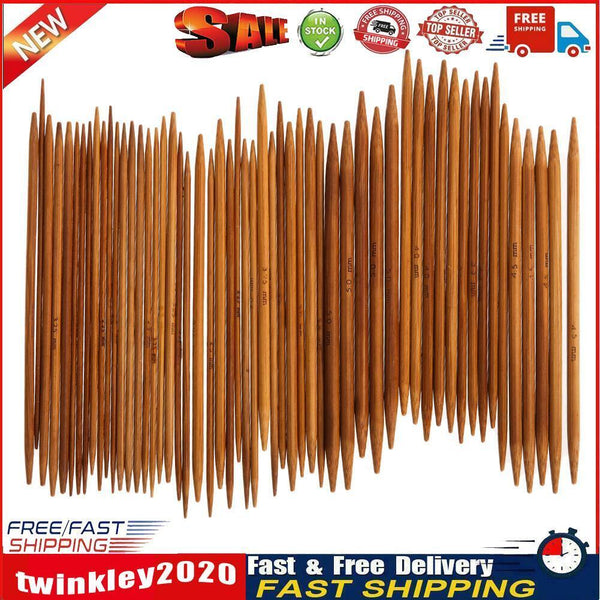 55Pcs 11sizes 5'' 13cm Double Pointed Carbonized Bamboo Knitting Needles Newly