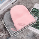 Knit Hat Knitted Cap Warm Hats Feather Embroidery Hats Women's Cotton Beanies