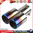 Dual Outlet Burnt Blue Car Exhaust Tip Stainless Steel Muffler Silencer Newly