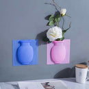 Living Room Decor Flowers Container Wall Stick Silicone Sticky Vase Plant Vases