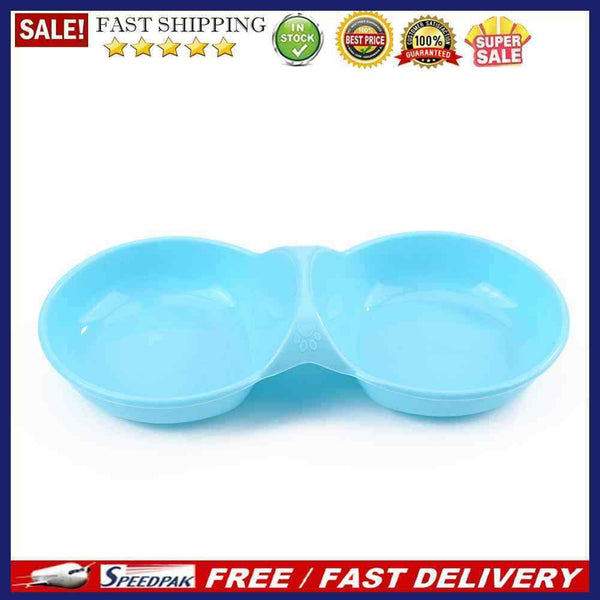 Dog Cat Double Bowl Puppy Food Water Feeder Dish Pet Feeding Drinking Dishes