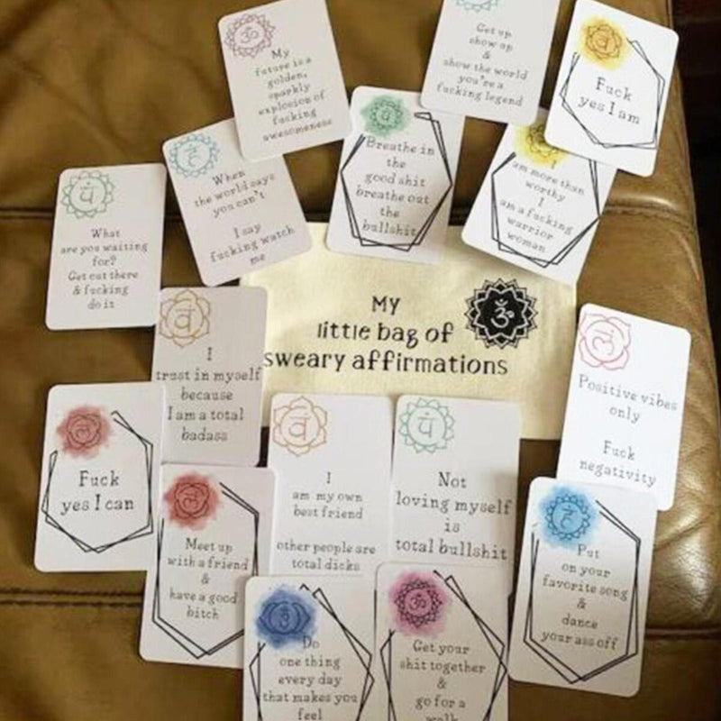 16pcs Sweary Affirmation Cards, My Little Bag of Sweary Affirmations UK sale