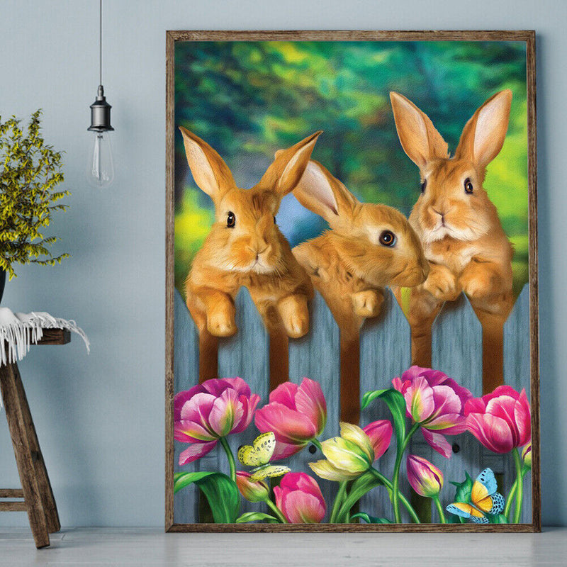 Rabbit Diamond Painting Kit Full Round Rhinestone Wall