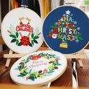 Handmade Needle Punch Embroidery Hoop Flower Embroidery Cross Stitch Kit