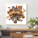 2 Strands DIY 40x40cm Embroidery Kits Cross Stitch Counted Art Craft Home Dec