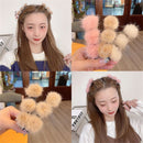Sweet Headwear Pompom Braid Hair Pins Hair Clips Double Layer Hairpins