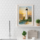 Lighthouse Full Round Diamond Embroidery Rhinestone Painting Mosaic Cross Stitch