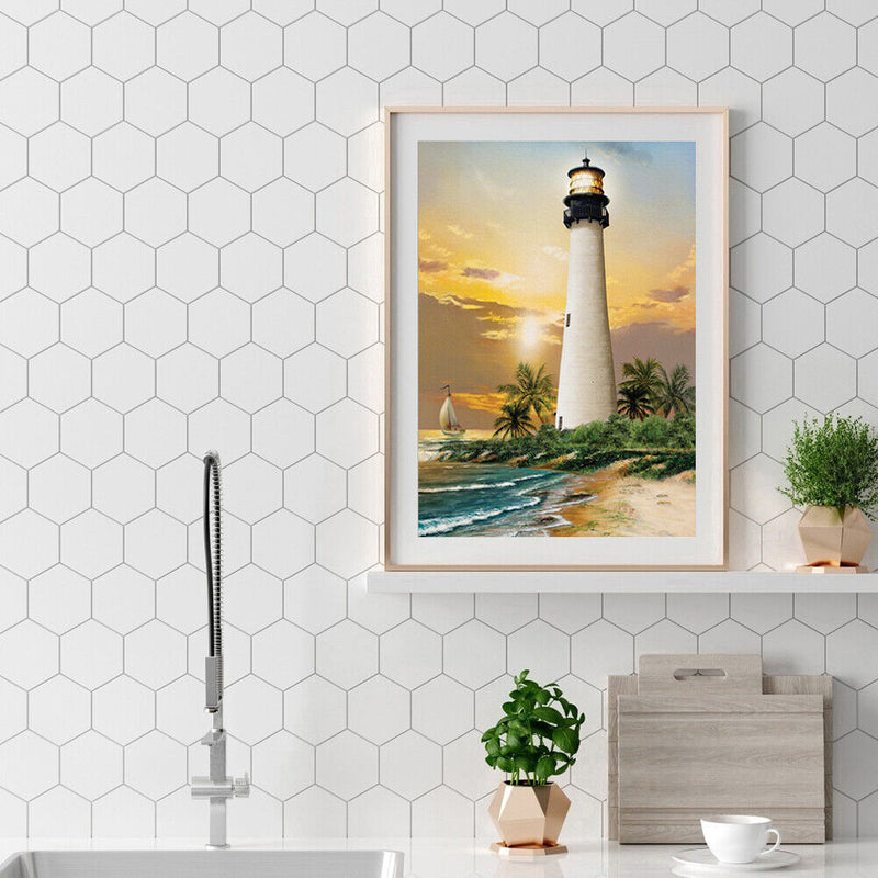 Lighthouse Full Round Diamond Embroidery Rhinestone Painting Mosaic Cross Stitch