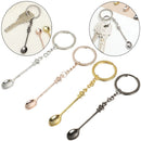 Glitter with Salts Mini Crown Teaspoon Pendant Spoon Keychain Necklace Key Ring
