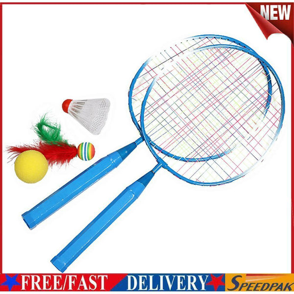 Playing Games Sports Shuttlecock Racquet Set Kids Badminton Racket (Blue) #F