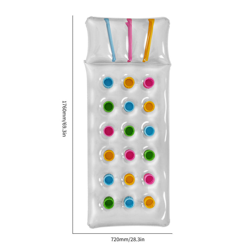 Inflatable Summer Pool Lounge with Cup Holes Water Floating Lounge (Color)