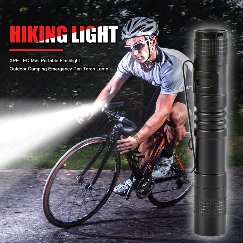 LED Flashlight Outdoors Mini Torch Pen Lamp for Camping Hiking Battery Powere