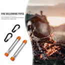 2x Collapsible Fire Bellowing Tool Stainless Steel Camping Fire Blower Pipes