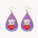 Women Teardrop Earrings Jewelry Valentine Dog Love Holiday Jewelry Accessory