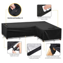 L Shape Sofa Cover Waterproof Oxford Cloth with Adjustable Buckle for Yard Patio