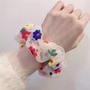 Headwear Elastic Hair Bands Korea Chic Embroidery Flower Transparent Net Yarn