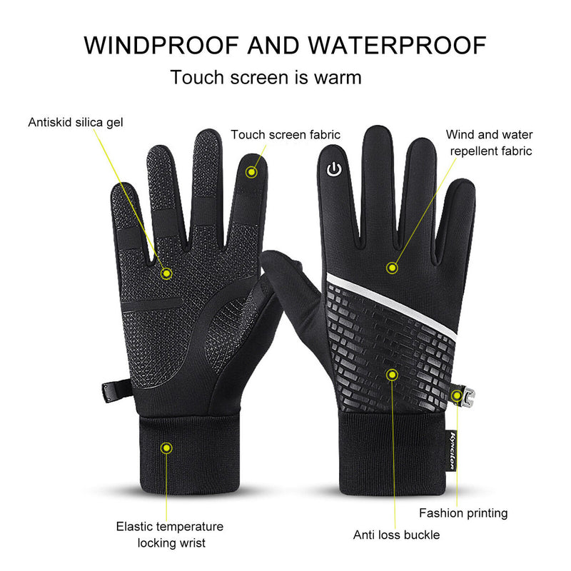 Ski Gloves - Waterproof & Breathable Touch Screen Snowboard Gloves for Men Women