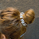 Telephone Wire Elastic Hairbands Women Ponytail Holder Hair Ties (White)