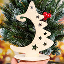 Star Creative Wood Slices with Stand Christmas Tree Crafts Christmas Ornaments
