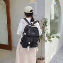 #A Simple Canvas Backpack Large Capacity College Student Hit Color Laptop School