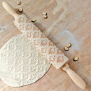Wooden Elk Print Embossed Rolling Pins Embossing Baking Cookies Biscuit Fondant