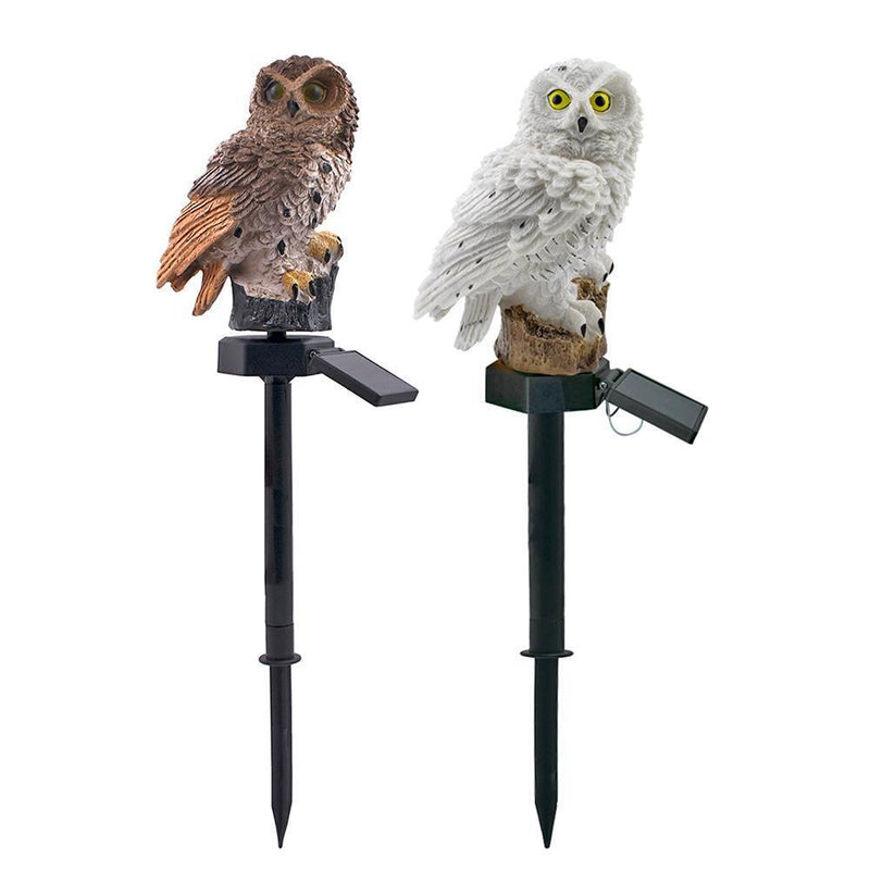 5pcs Solar Power LED Waterproof Garden Landscape Owl Lawn Ligh(Light Brown)