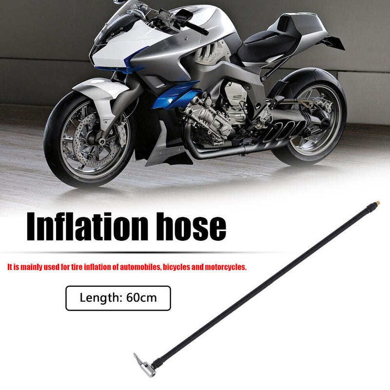 Lock-on Air Chuck with Rubber Hose Car Motorcycle Tire Tyre Pump Hose Adapter
