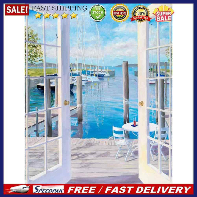 Paint By Numbers for Kid Beginner Outside Door Seascape Home Decor Painting Kit