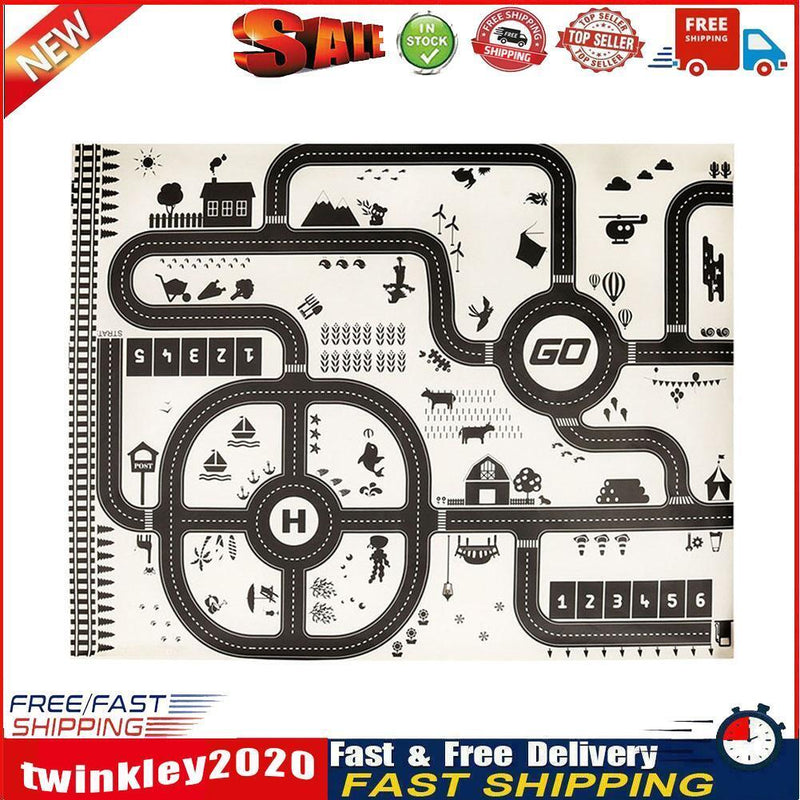 Baby Crawling Mat Cartoon Play Mat for Children Game Pad (130x100cm) Newly