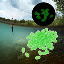100pcs Hard Luminous Beads Float Balls Fishing Line Stoppers (6x10mm Green)