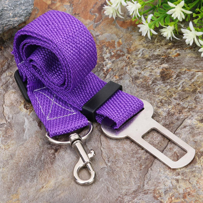Car Pet Dog Seat Belt Puppy Safety Seatbelt Dog Harness Lead Clip (Purple)