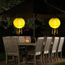 Solar Nylon Lantern Lamp Waterproof Hanging Light Festival Decor (Yellow) Newly