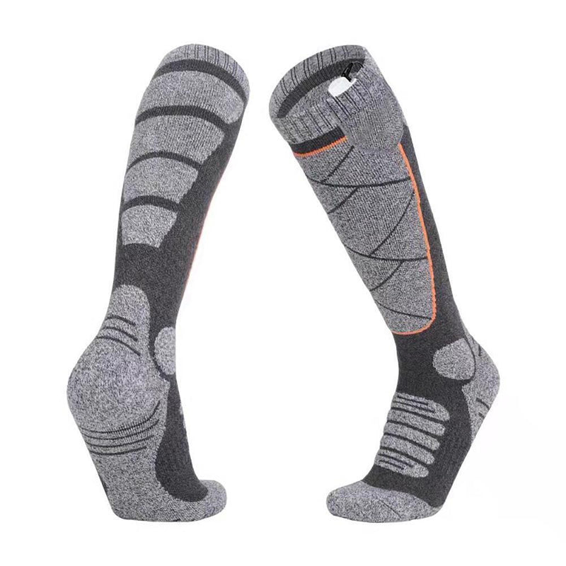 Electric Heating Socks Winter Foot Warmer for Snow Camping Hiking Skiing (Grey)