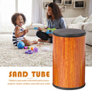Cylinder Sand Shaker Rhythm Instrument Hand Percussion Drum (Dark Brown) Newly