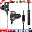 A4 3.5mm Wired In-Ear Earphone Volume Control Music Earbud with Mic (Black)