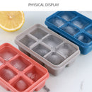 Square Silicone Ice Cube Mold with Lid Soft Bottom Ice Tray Mould Kitchen Des