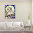 Handmade Full Square Drill 5D Moon Flower Owl Drawing Kit DIY Diamond Paint