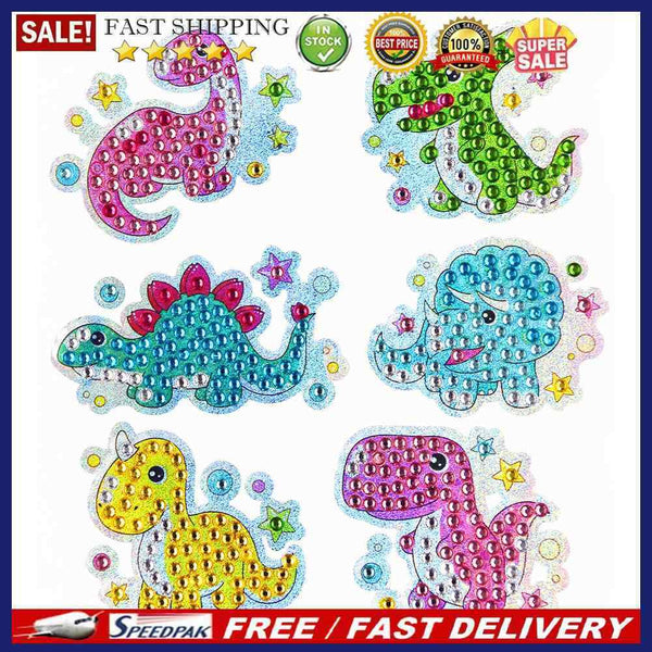 6pcs Phone Cup Book Decor Round DIY Stickers Dinosaur World Diamond Paintin