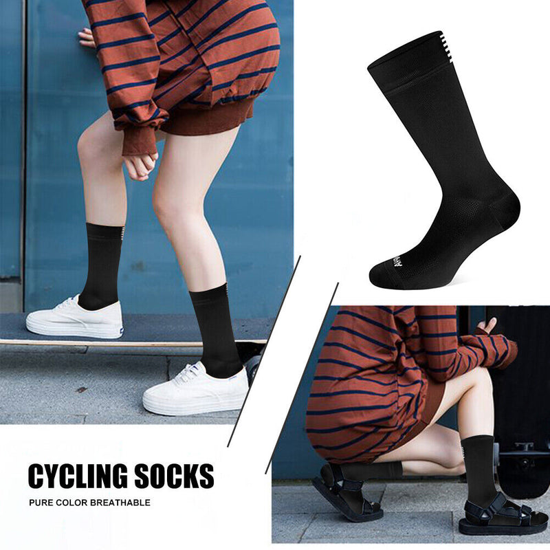 Compression Socks Men Women Sports Cycling Running Breathable Socks (Black)