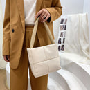 Female Quilted Padded Armpit Bag Lattice Pattern Tote Winter Casual Shoulder Bag
